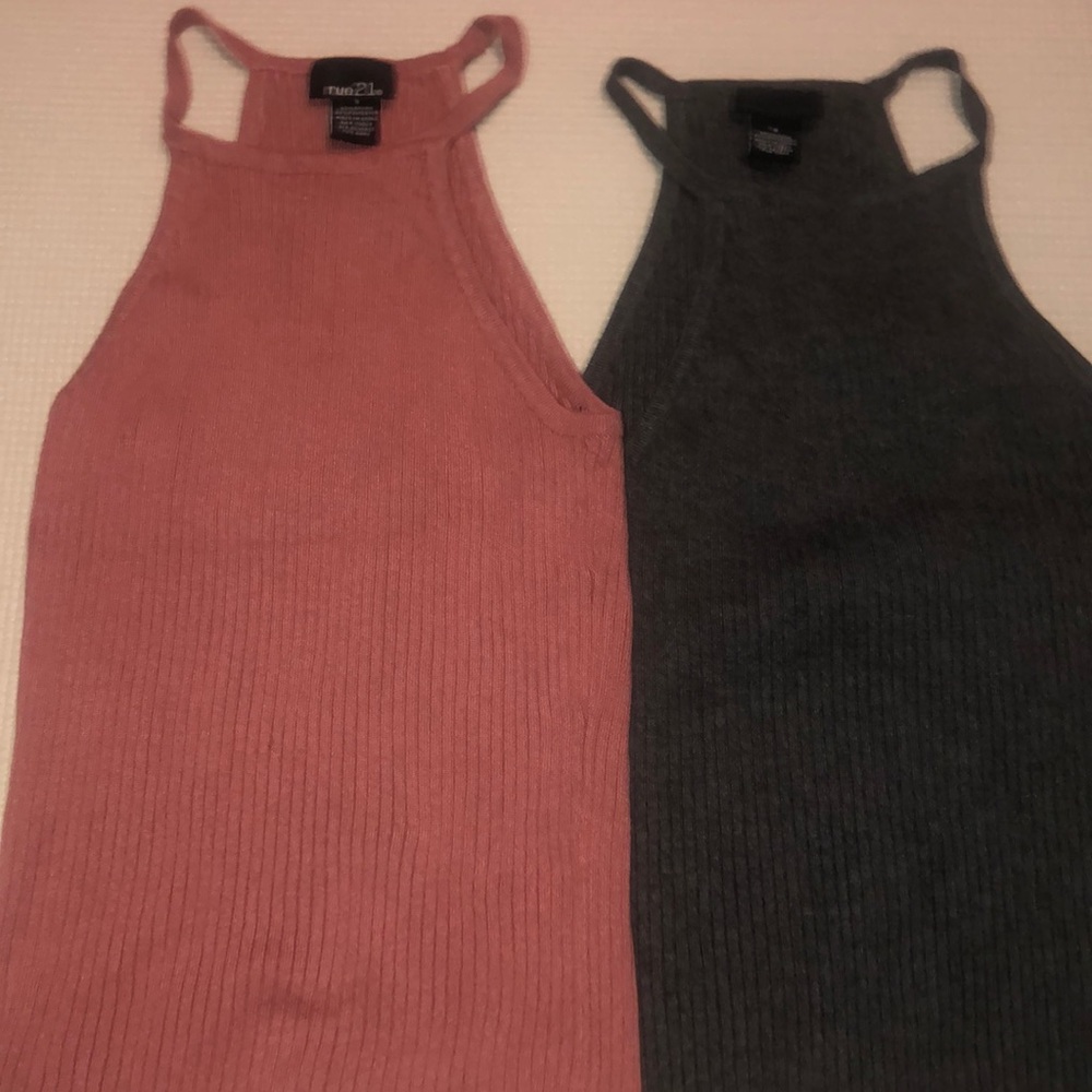 Halter neck tank tops.